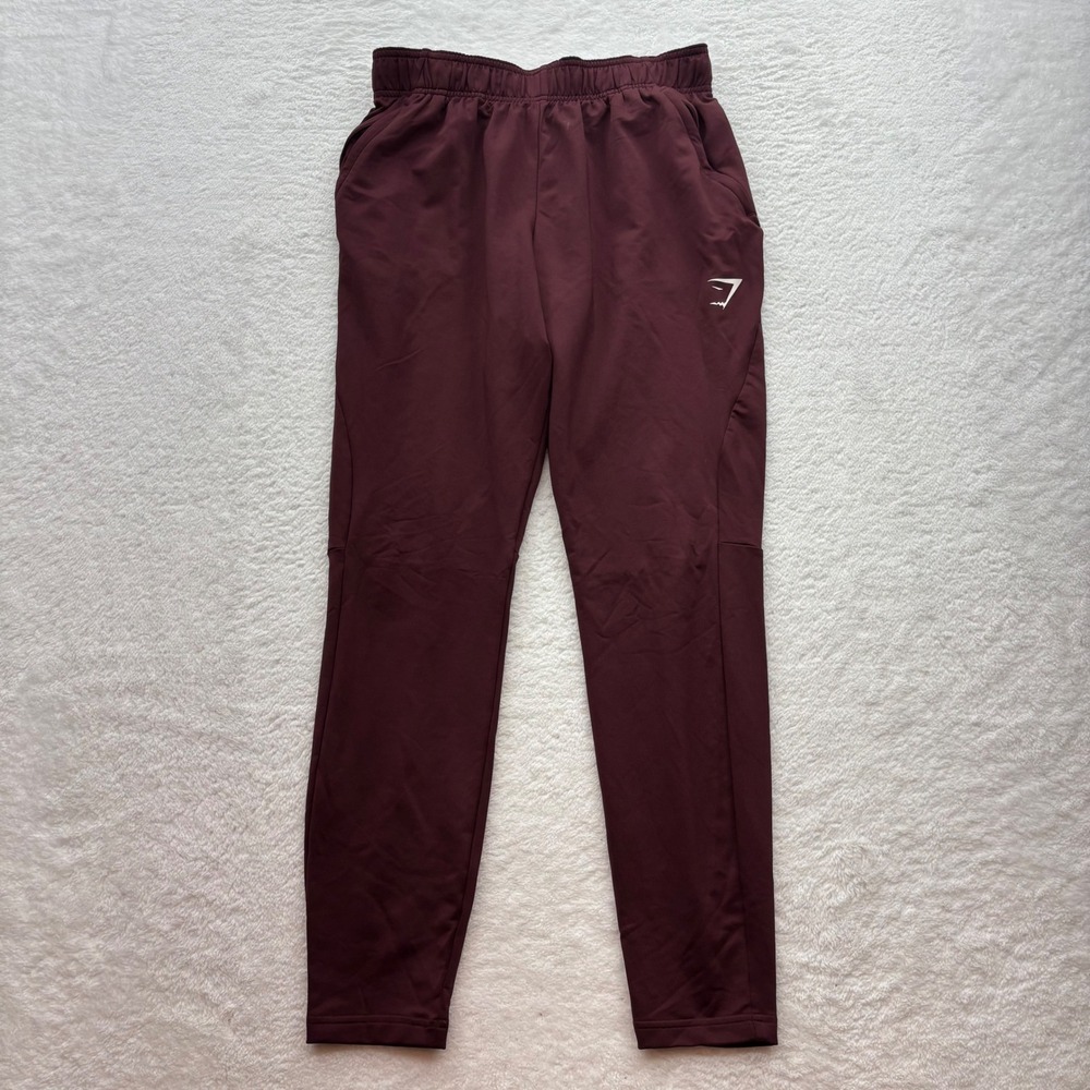 Gymshark Arrival Woven Joggers Burgundy Red Tapered Training Pants Mens Small